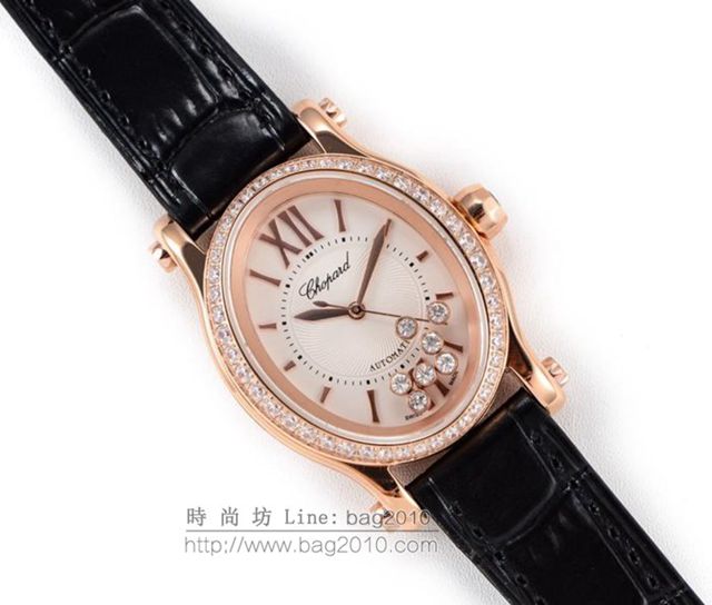 Chopard手錶 蕭邦快樂鑽系列 橢圓型機械6T28新款 蕭邦時尚女表 蕭邦機械女士腕表  hds1842